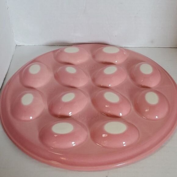 Fiestaware Fiesta CERAMIC Deviled Egg Plater Plate Tray DISH Peony Pink - Picture 9 of 16